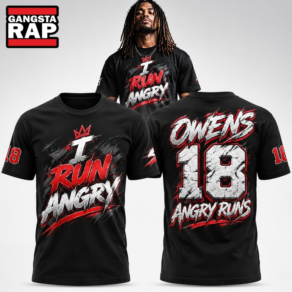 Washington Commanders Tyler Owens I Run Angry 2026 Black 3D Shirt