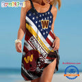 Washington Commanders USA Independence Day Women’s Summer Beach Sling Dress