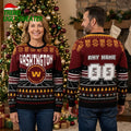 Washington Football Team Football Field Custom Name And Number Ugly Christmas Sweater