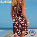 Washington Football Team Rose Pattern Women’s Summer Beach Sling Dress