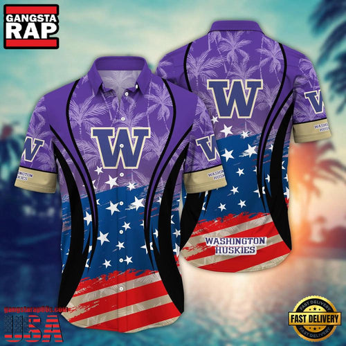 MLB Washington Huskies Team Logo Hot Summer Aloha Hawaiian Shirt