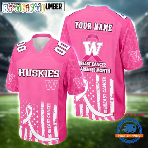 Washington Huskies NCAA Breast Cancer Awareness Month 2026 Football Jersey