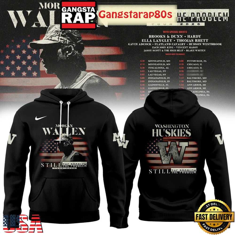 Washington Huskies x Morgan Wallen Still The Problem Tour 2026 Limited Edition Hoodie