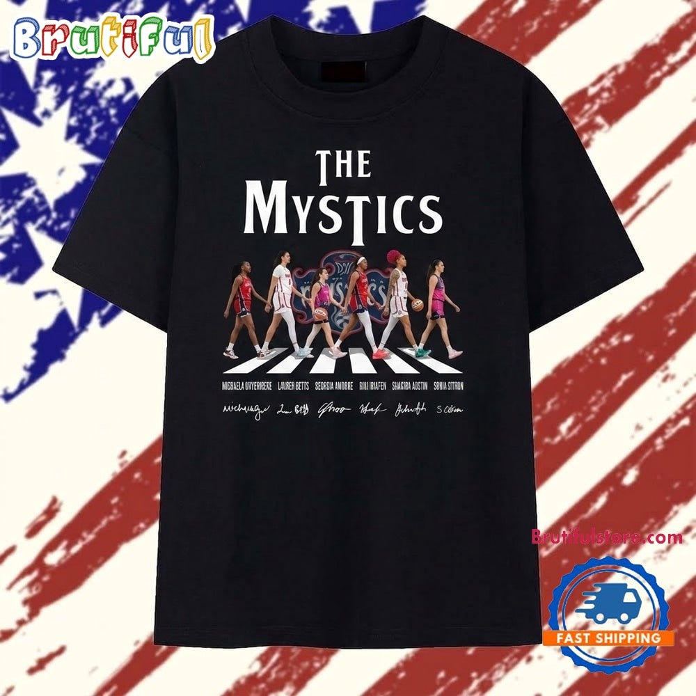 Washington Mystics Players Abbey Road Vintage Style Signatures T Shirt