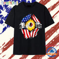 Washington Redskins American flag ripped chest T Shirt