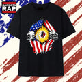 Washington Redskins American flag ripped chest T Shirt