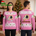 Washington Redskins Custom Name Snowflake Logo Ugly Christmas Sweater
