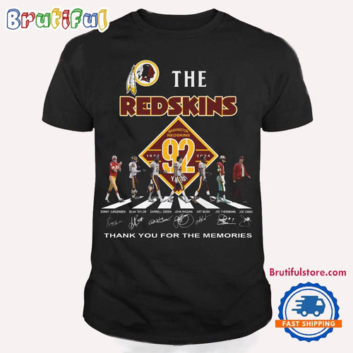 Washington Redskins Football Team 92th 1932-2024 Thank You For The Memories Signature T Shirt
