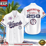 Washington Wizards USA Flag 250 Years of Freedom Anniversary 1776-2026 Summer Hawaiian Shirt