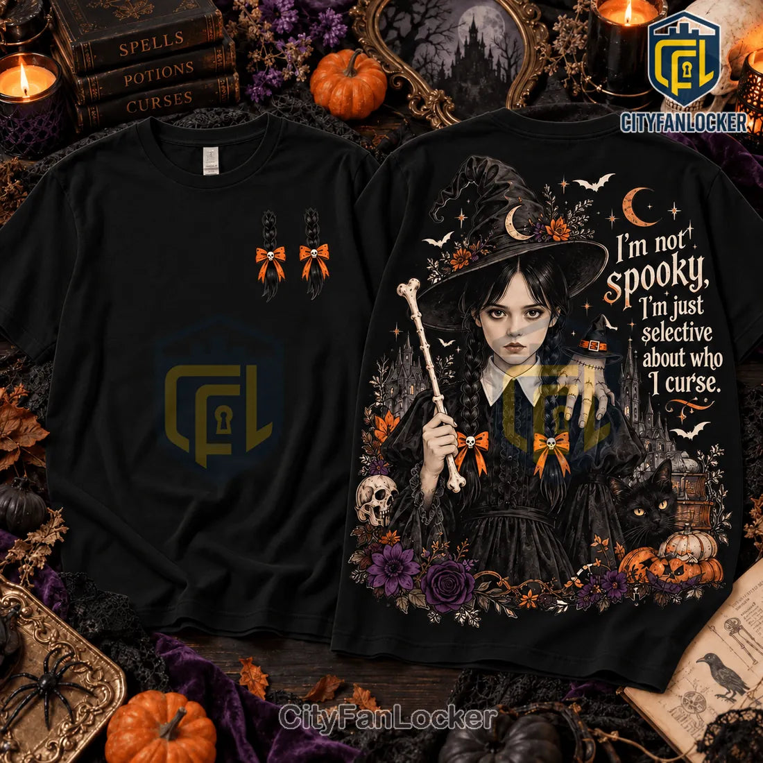 Wednesday Addams Spooky Curse Gothic Shirt