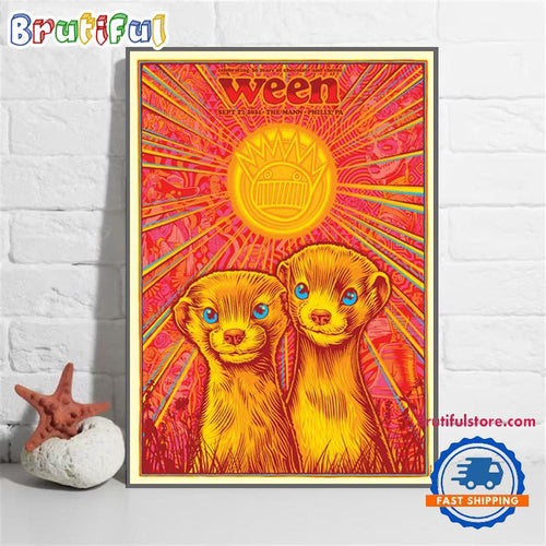 Ween Band September 27 2024 Live In The Mann, Philadelphia PA Concert Tour Poster Canvas