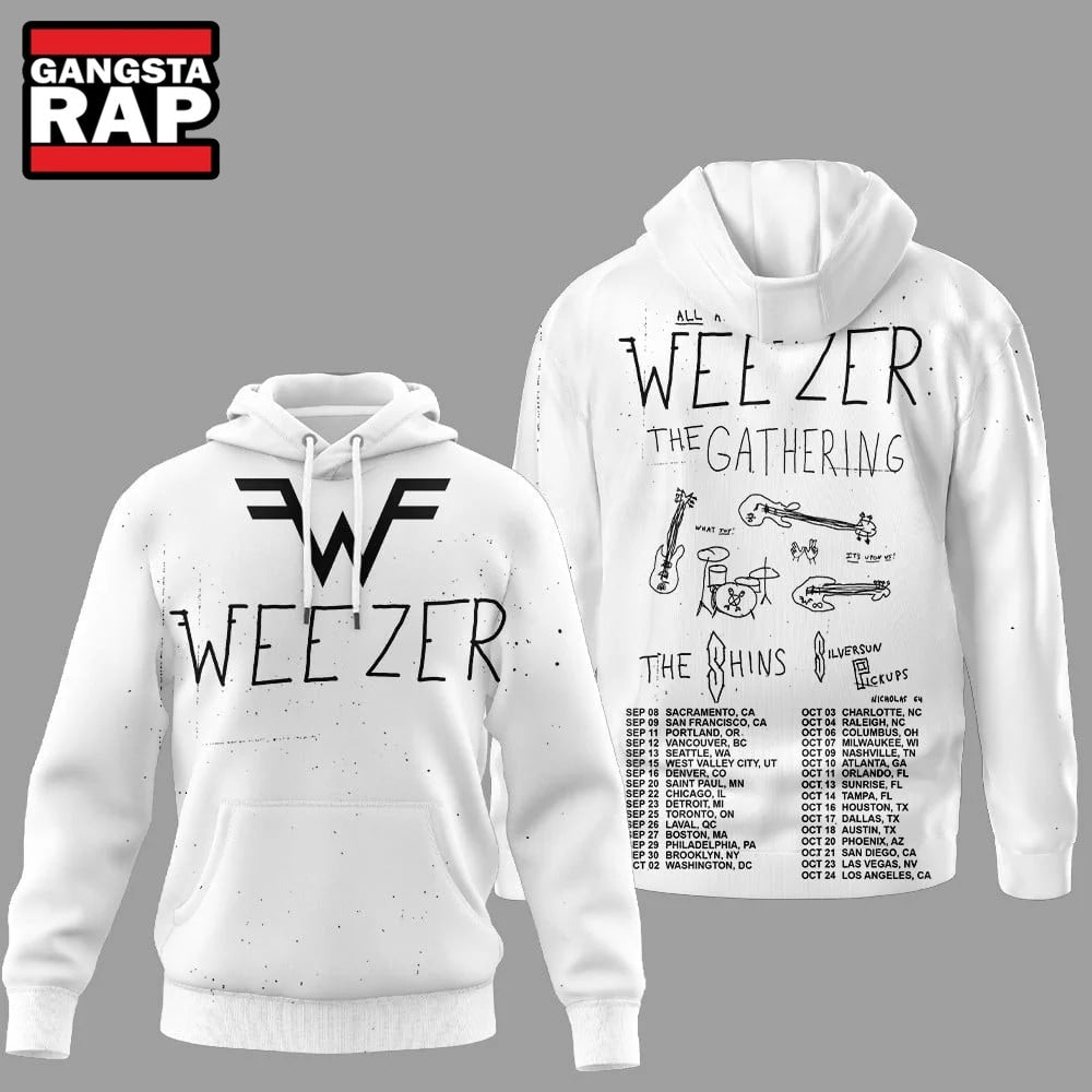Weezer Merch The Gathering Tour Dates Hoodie , Music Trending 3D Shirt