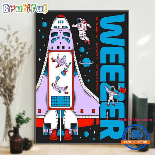 Weezer September 21 2024 Live At Hollywood, FL Art Poster Canvas