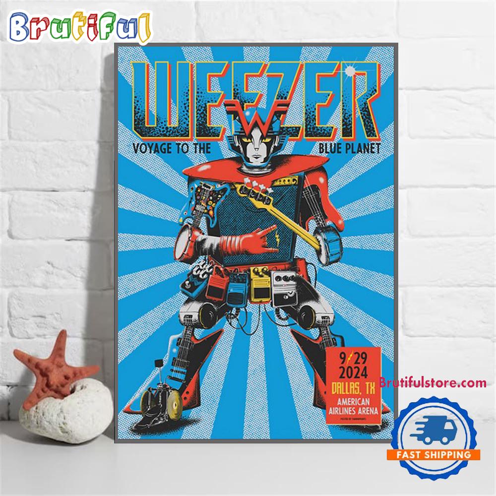 Weezer September 29 2024 Live At American Airlines Center Dallas TX Poster Canvas