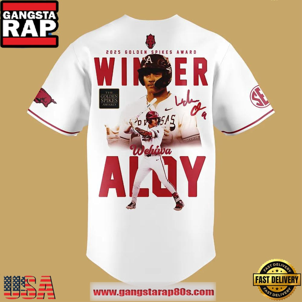 Wehiwa Kapahulehua Aloy 2025 Golden Spikes Award Winner Baseball Jersey Shirt