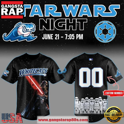 West Michigan White Cap Star Wars Night Custom Baseball Jersey