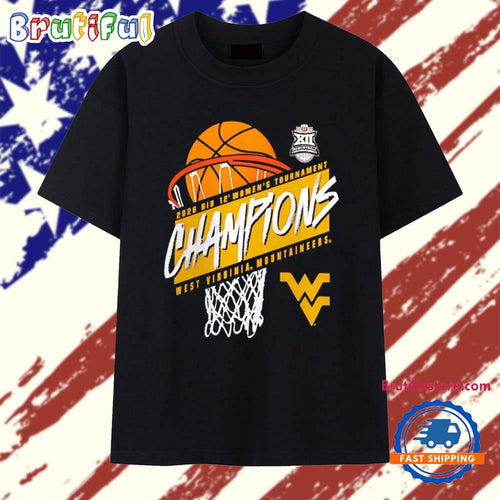 West Virginia Mountaineers 2026 Big 12 Women’s Basketball Tournament Champions T Shirt