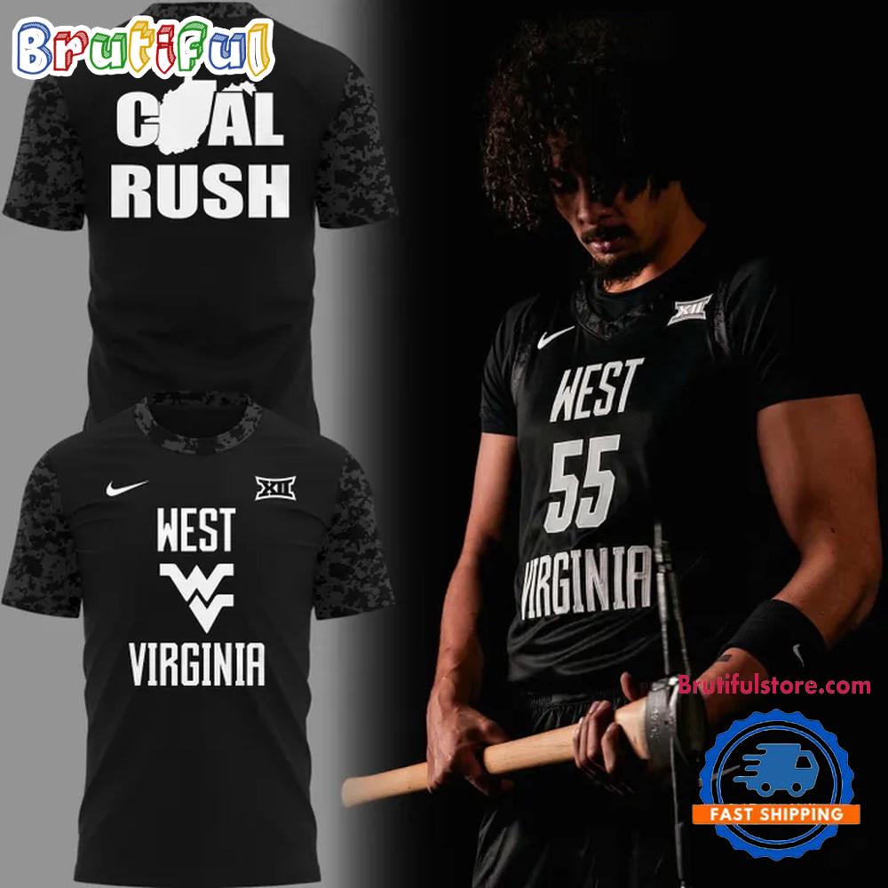 West Virginia Mountaineers Basketball Coal Rush Uniform Hoodie T-Shirt