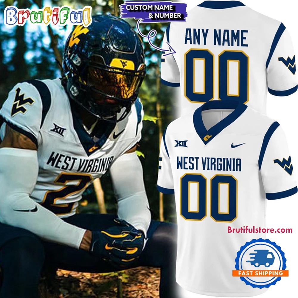 West Virginia Mountaineers Football Game White Limited Edition Football Jersey