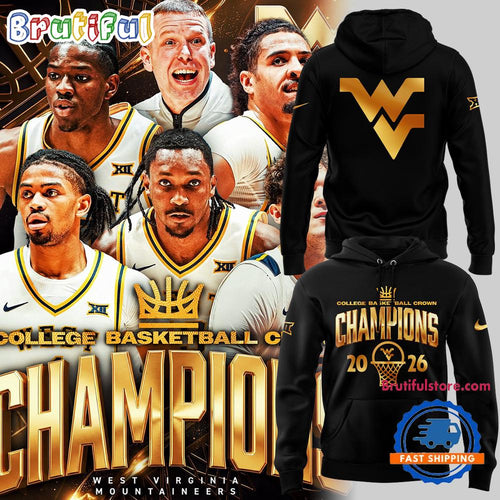 West Virginia Mountaineers Men’s Basketball Crow Champions 2026 Hoodie T-Shirt
