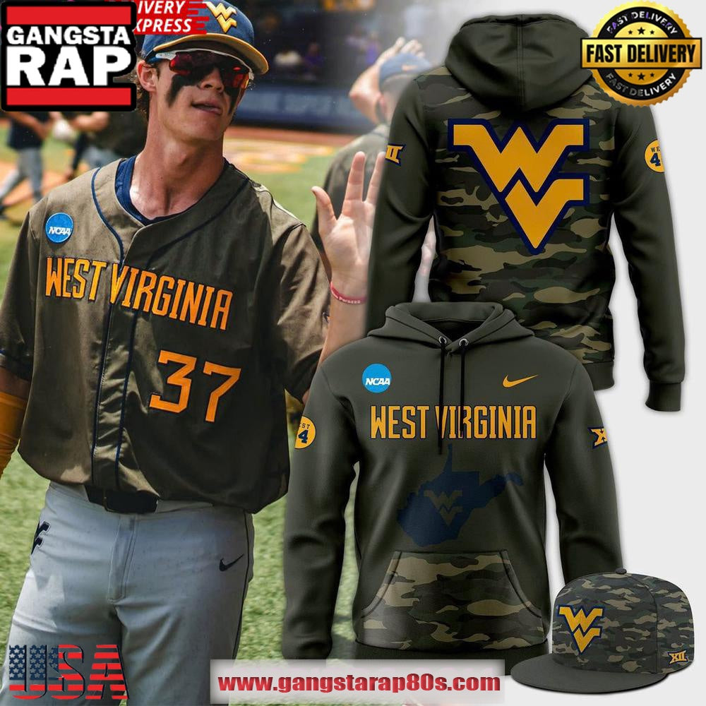 West Virginia Mountaineers Military Appreciation 2025 Camo All Over Print Hoodie