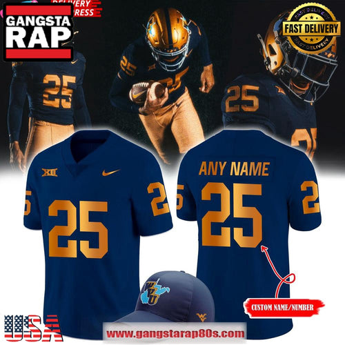 West Virginia Mountaineers Old Gold Throwback Special Custom Football Jersey