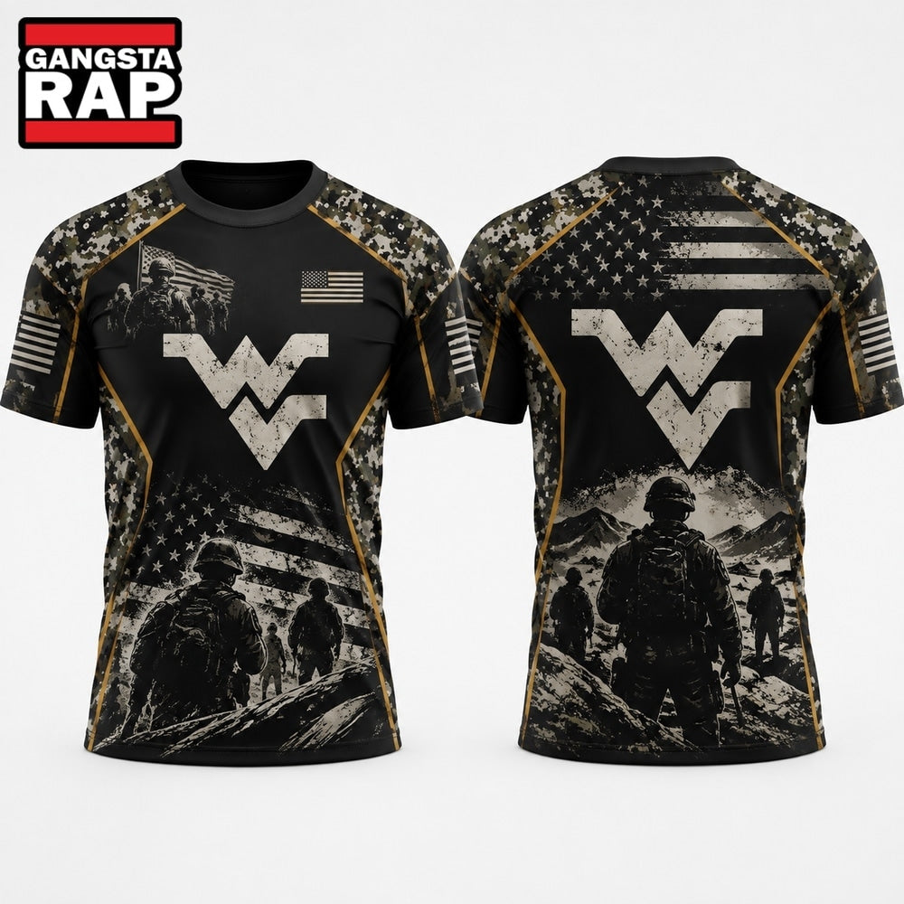 West Virginia Mountaineers x Military Appreciation T Shirt