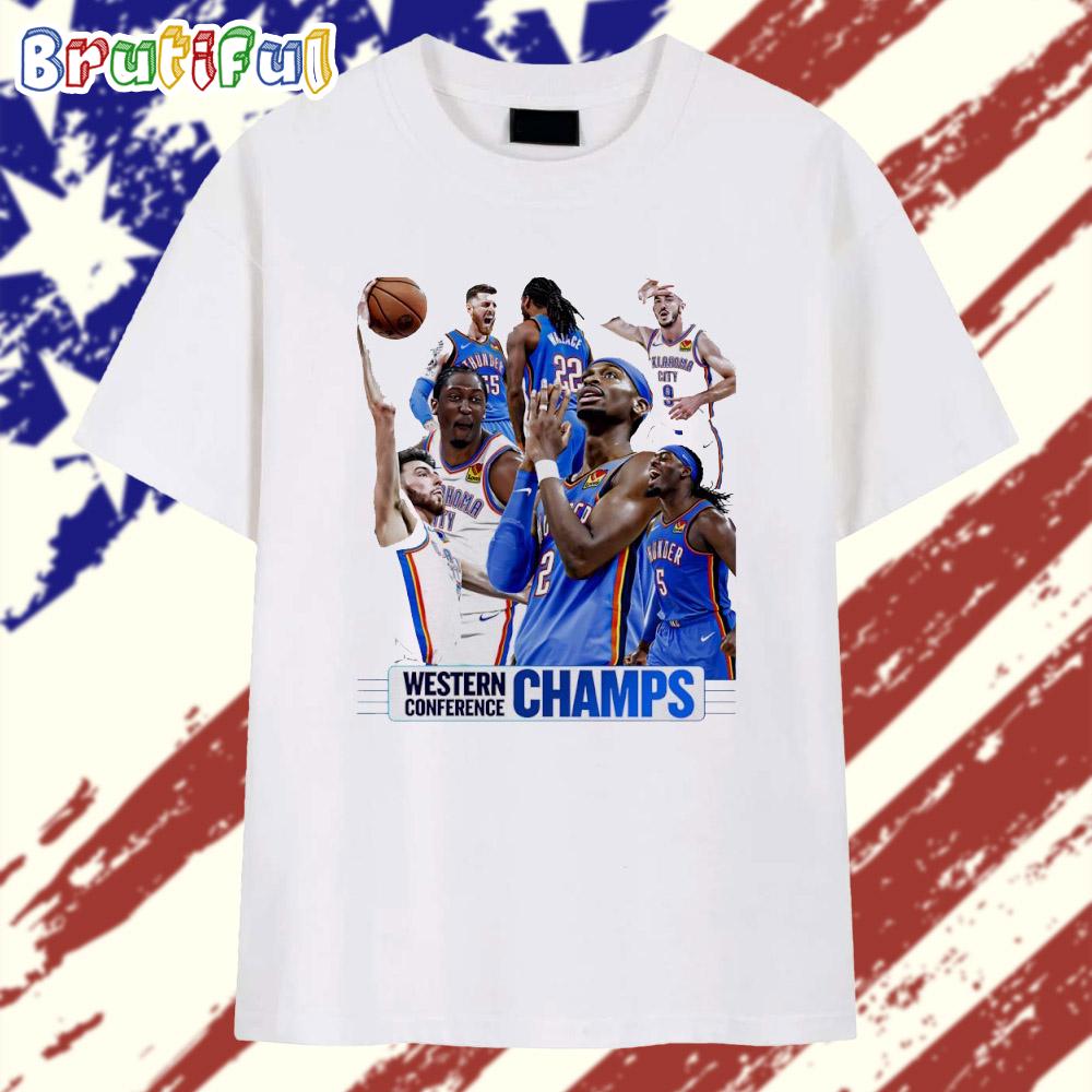 Western Conference Champs 2025 OKC Thunnder Graphic T Shirt