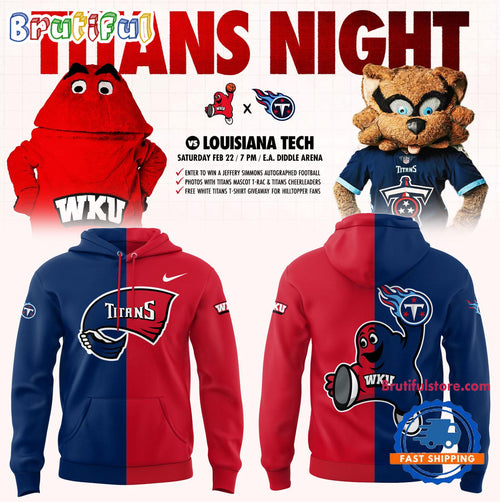 Western Kentucky Hilltoppers Tennessee Titans Night New Design Hoodie