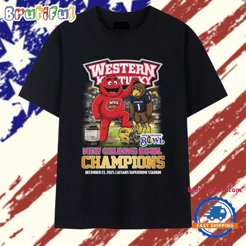 Western Kentucky New Orleans Bowl Champions 2025 Mascot Vintage T Shirt