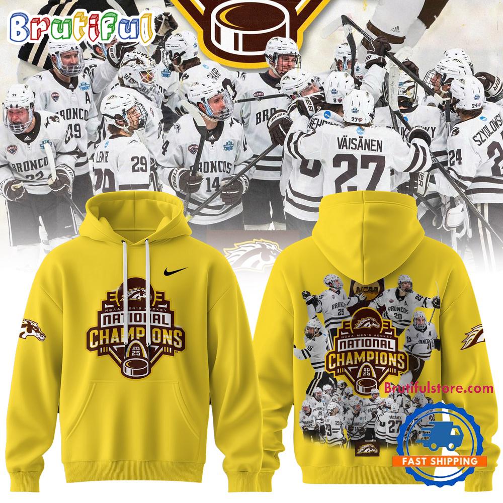 Western Michigan Broncos Men’s Ice Hockey National Champions 2025 Team Graphics Hoodie