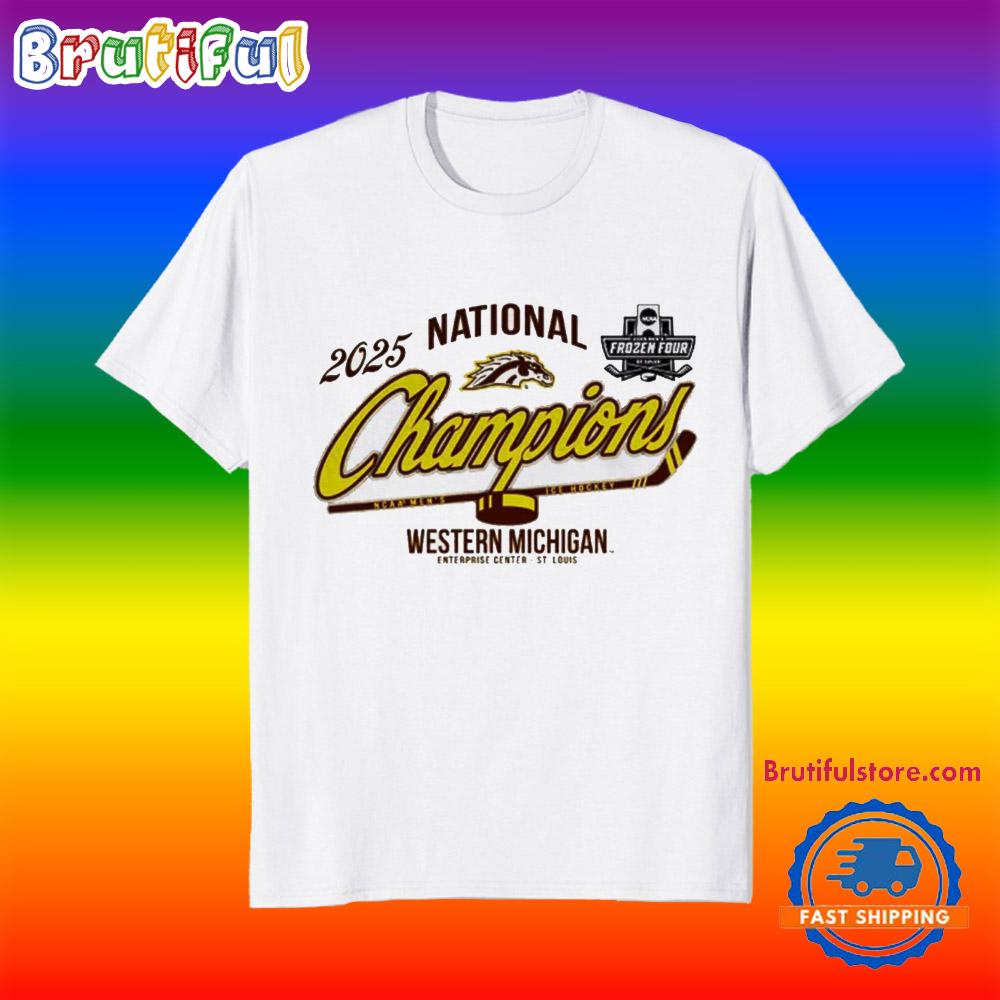 Western Michigan University Men’s Hockey 2025 National Champions Logo Shirts