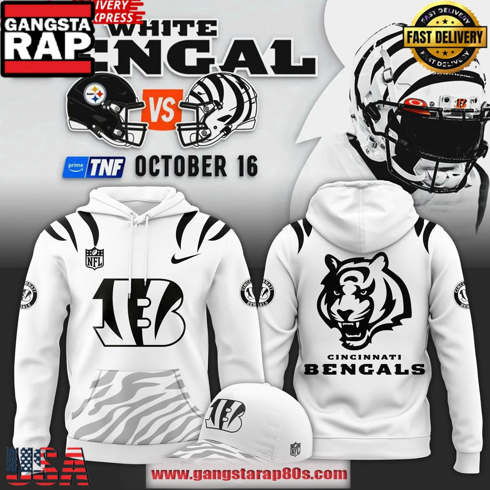 White Bengal Cincinnati Bengals New 2025 Unisex 3D Hoodie