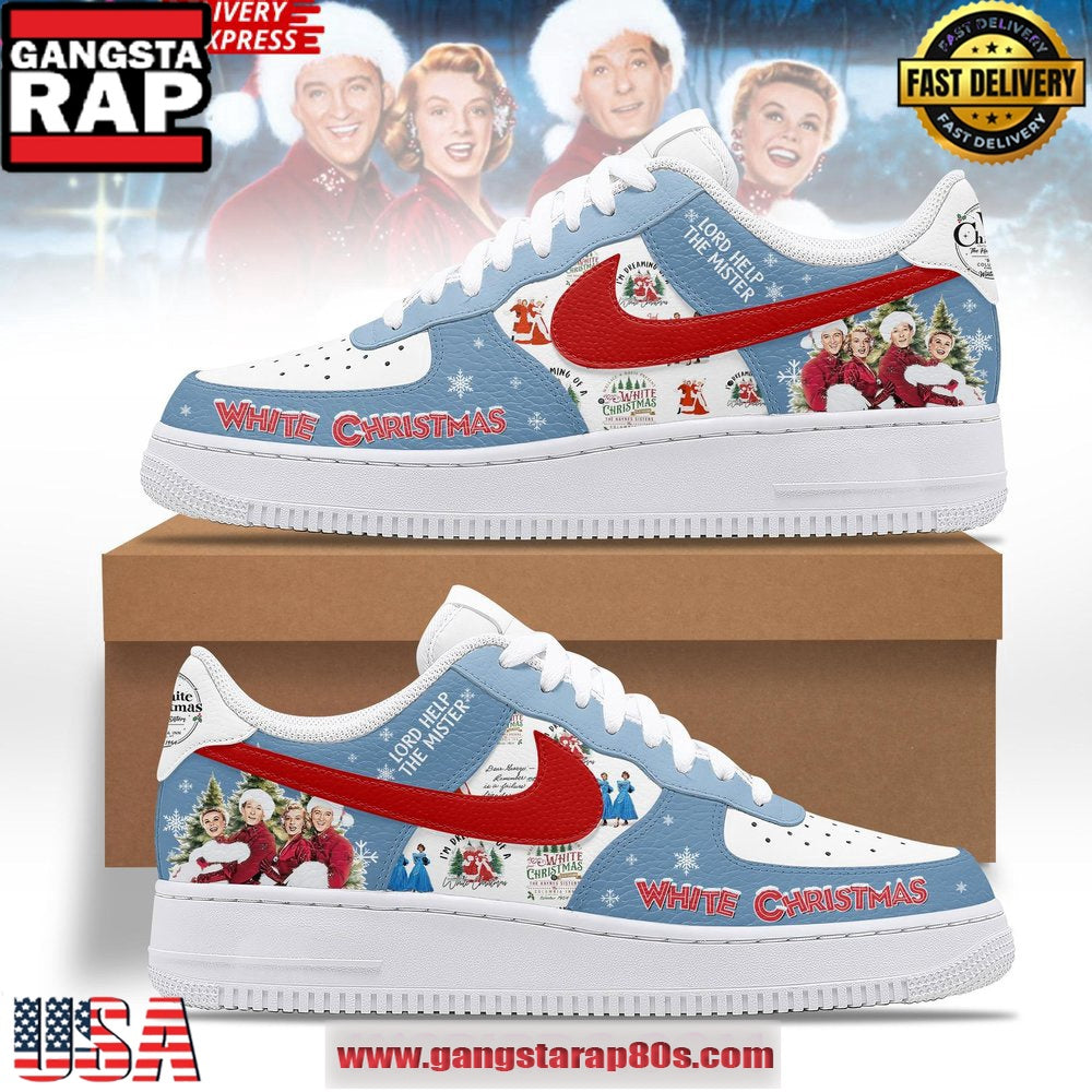 White Christmas Anniversary Limited Edition Air Force 1 Running Sneakers