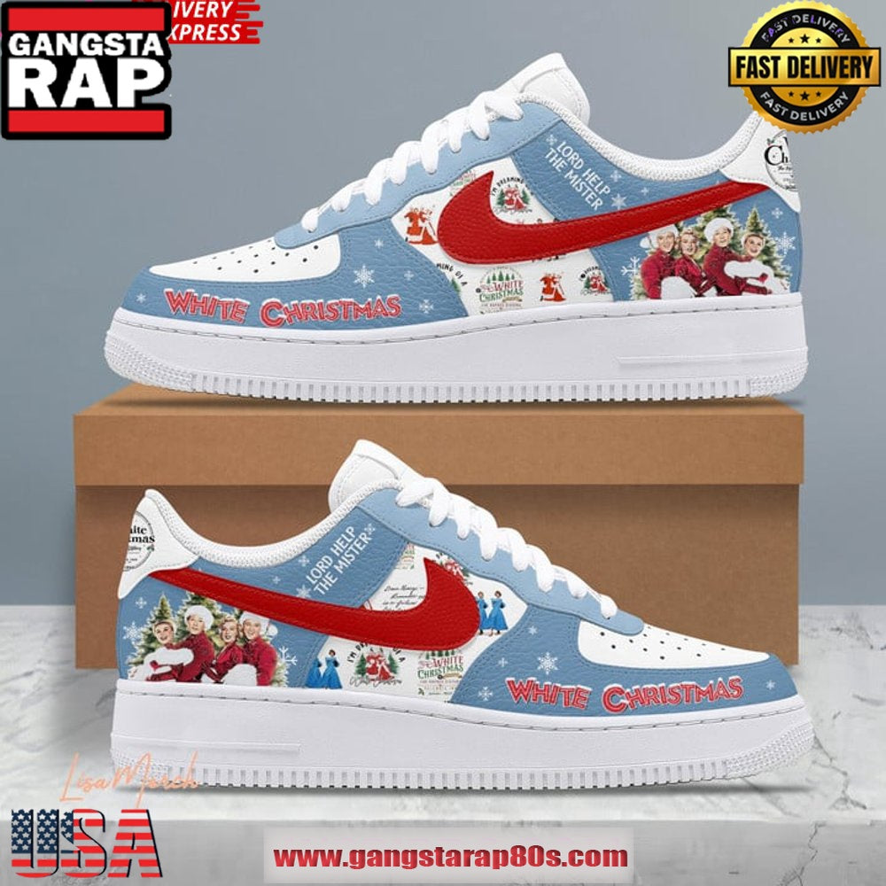 White Christmas Anniversary Limited Edition Air Force 1 Running Sneakers