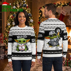 White Sox Baby Yoda Baseball Player Ugly Christmas Sweater