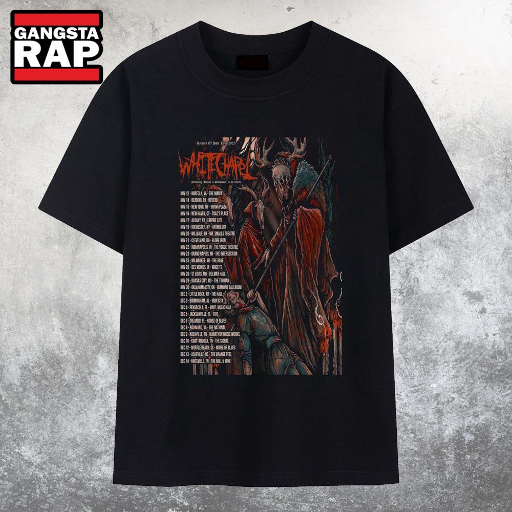 Whitechapel Rituals of Hate Tour 2025 Date List With Special Guest Bodysnatcher AngelMaker And Disembodied Tyrant T Shirt