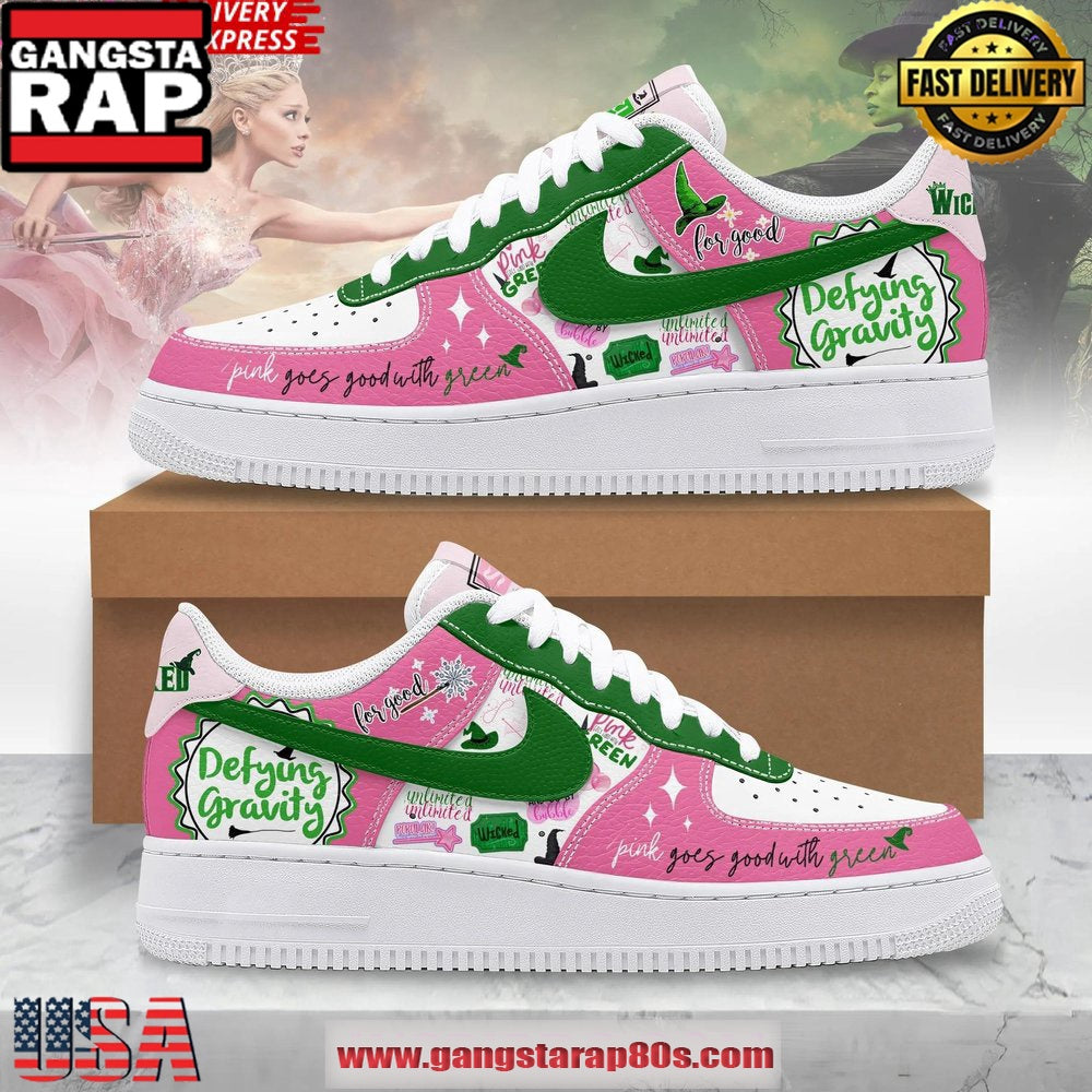 Wicked Defying Gravity Limited Edition Air Force 1 Running Sneakers Shoes