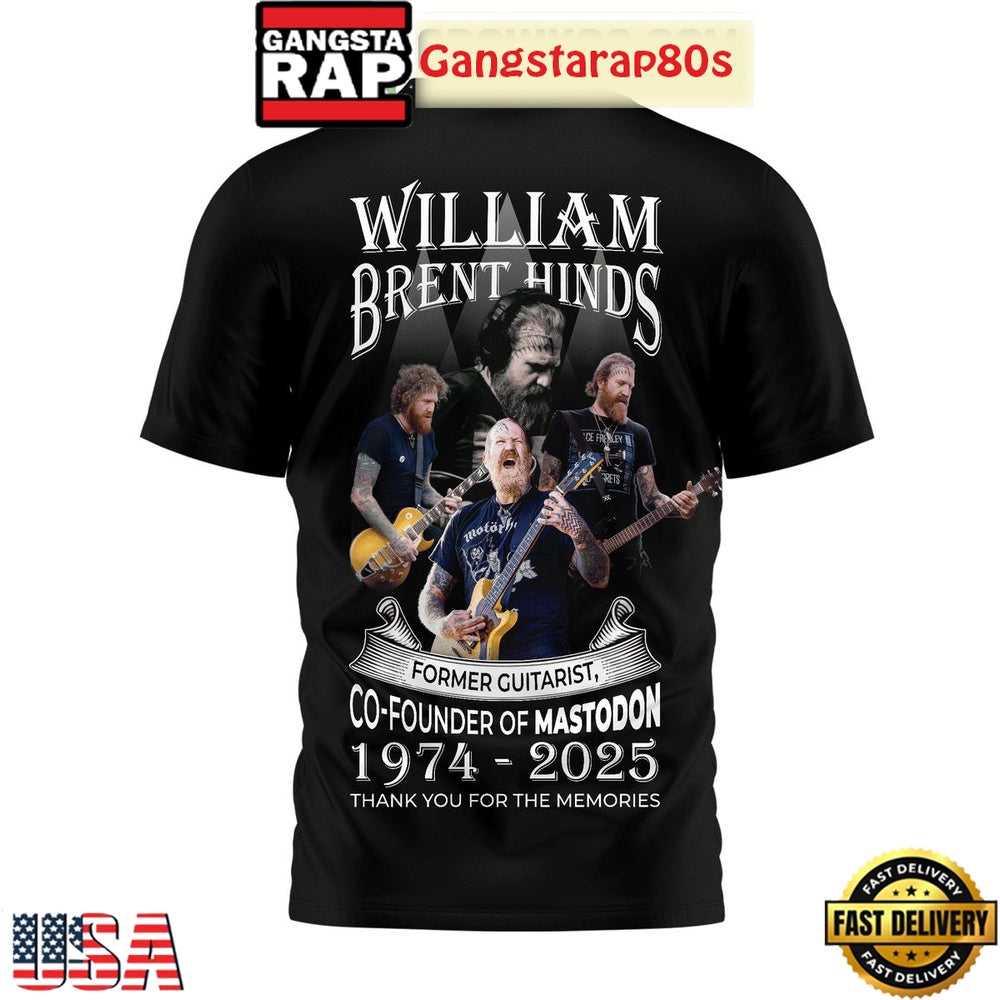 William Brent Hinds Mastodon Memories 2025 Special 3D Shirt