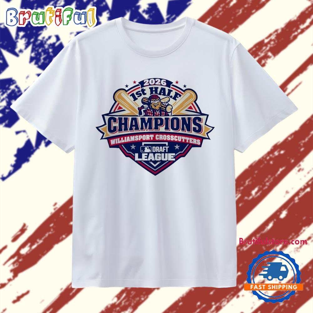 Williamsport Crosscutters 2026 MLB Draft League First Half Champions logo T Shirt