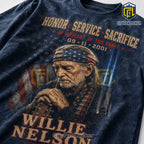 Willie Nelson 9/11 343 Tribute American Flag T-Shirt