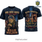 Willie Nelson 9/11 343 Tribute American Flag T-Shirt