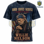 Willie Nelson 9/11 343 Tribute American Flag T-Shirt