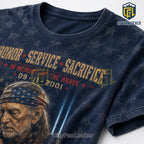 Willie Nelson 9/11 343 Tribute American Flag T-Shirt