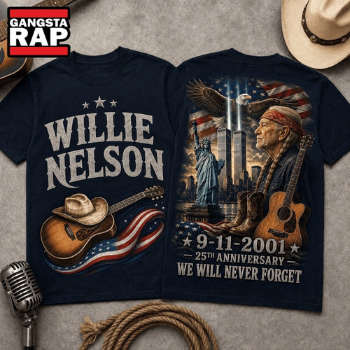 Willie Nelson 911 Memorial 25th Anniversary 3D Shirt Hoodie T-Shirt
