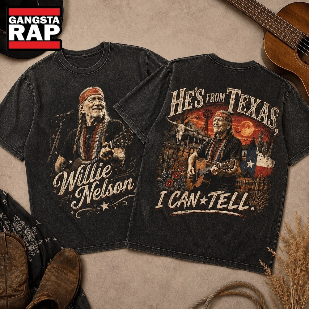 Willie Nelson Red Bandana Vintage Photo 3D Shirt