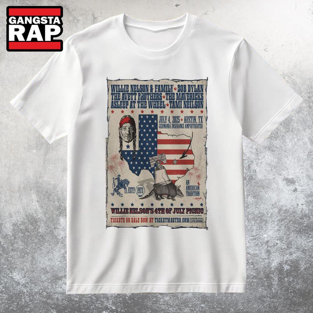 Willie Nelson’s 4th Of July Picnic In Austin TX T Shirt