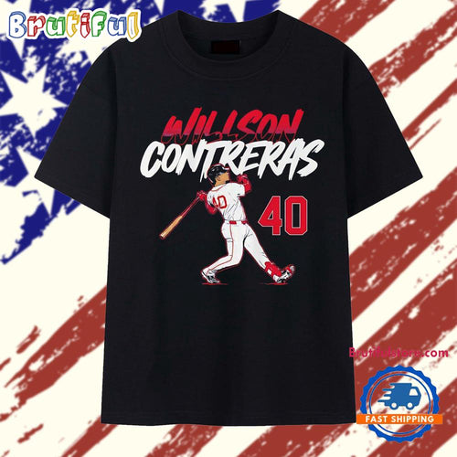 Willson Contreras Boston Red Sox Slugger Swing Number 40 T Shirt