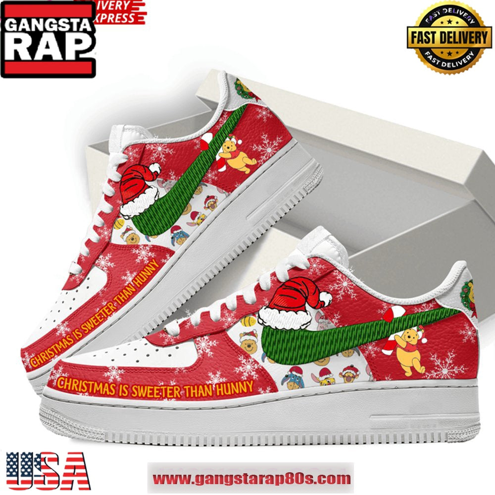Winnie the Pooh Christmas Limited Edition Air Force 1 Running Sneakers