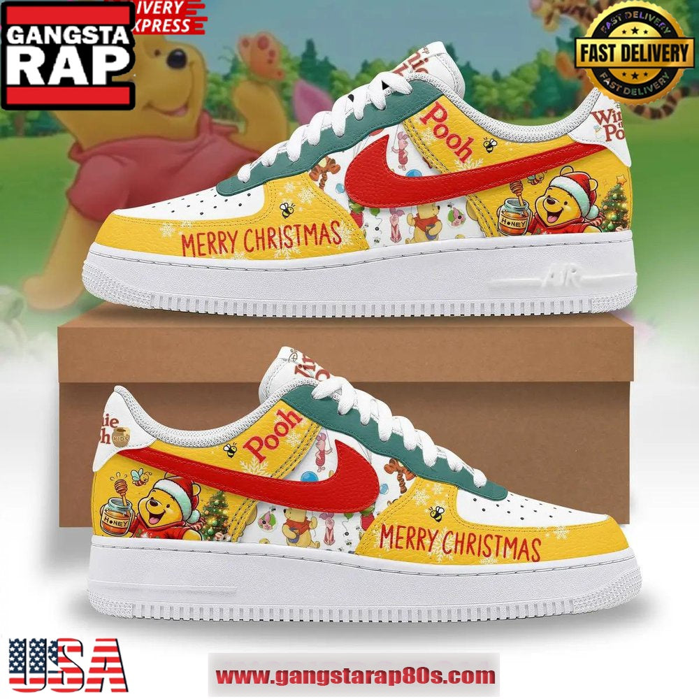Winnie the Pooh Christmas Special Edition Air Force 1 Running Sneakers